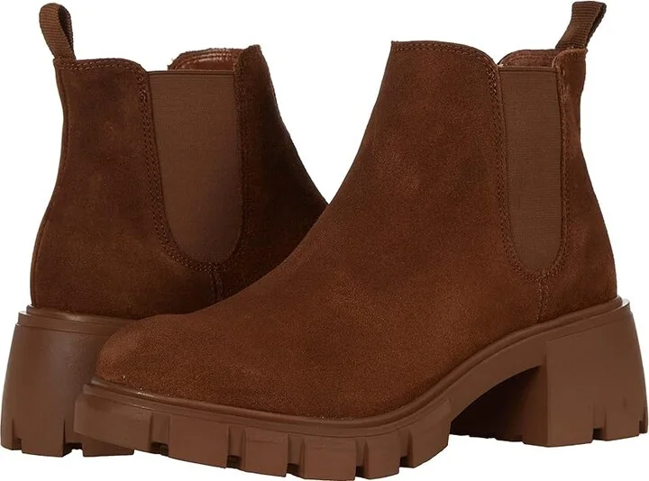 Steve Madden Howler Boot Women's Boots Cognac Suede : 9.5 M, Suede/Leather