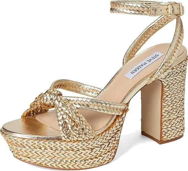 Steve Madden Ibiza Women's Sandals Gold Leather : 9.5 M - Image 5