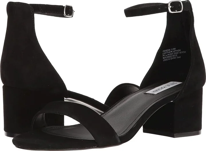 Steve Madden Irenee Sandal Women's 1-2 inch heel Shoes Black Suede : 5 M, Leather/Nubuck/Suede
