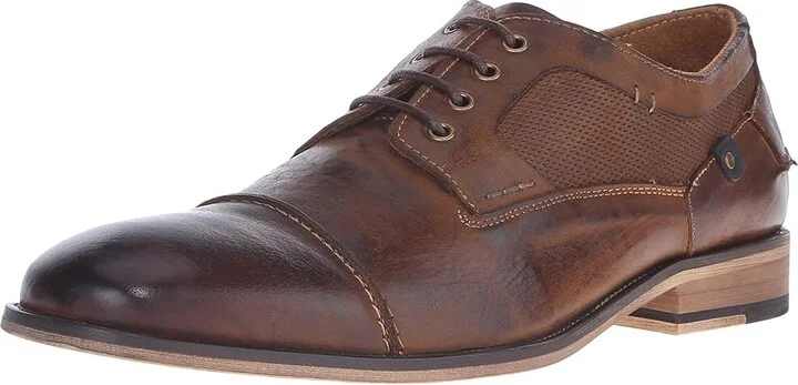 Steve Madden Jagwar Men's Lace Up Wing Tip Shoes Tan Leather : 10 D - Medium, Leather/Suede - Image 2