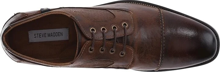 Steve Madden Jagwar Men's Lace Up Wing Tip Shoes Tan Leather : 10 D - Medium, Leather/Suede - Image 3