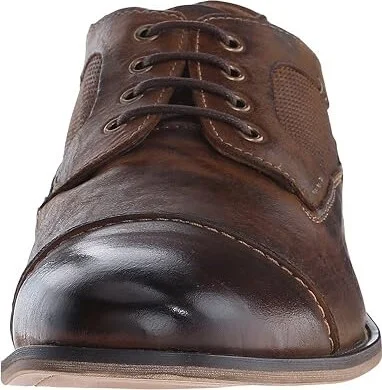 Steve Madden Jagwar Men's Lace Up Wing Tip Shoes Tan Leather : 10 D - Medium, Leather/Suede - Image 6