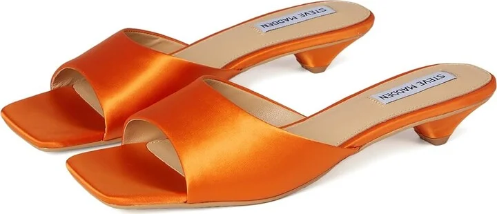 Steve Madden Joanie Women's Shoes Orange Satin : 7 M, Satin/Textile