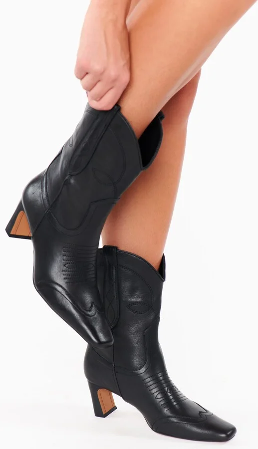 Steve Madden Josefine Bootie ~ Black Leather