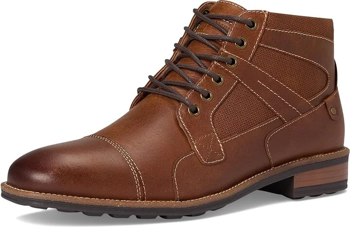 Steve Madden Jotting Men's Boots Dark Tan Leather : 8 D - Medium - Image 5