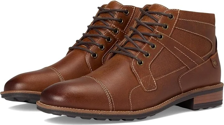 Steve Madden Jotting Men's Boots Dark Tan Leather : 8 D - Medium