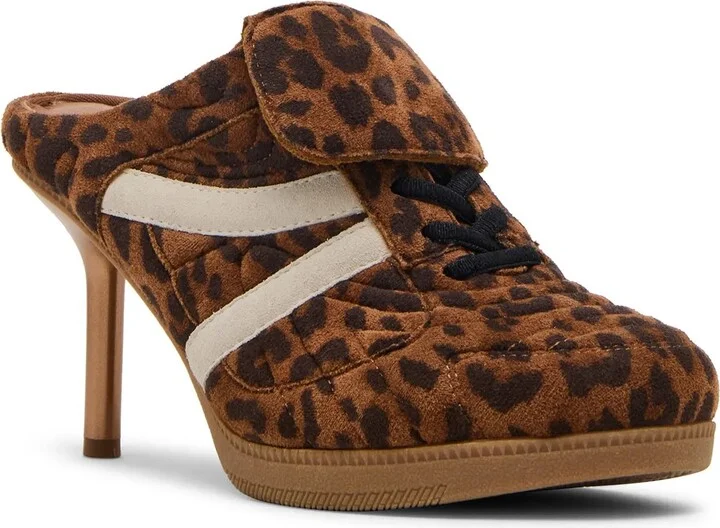 Tan/Black Leopard Print Suede