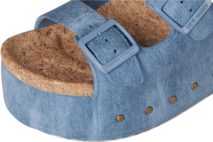 Steve Madden Kali Women's Sandals Blue : 6 M, Rubber/Suede - Image 7