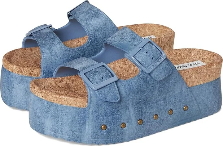Steve Madden Kali Women's Sandals Blue : 6 M, Rubber/Suede