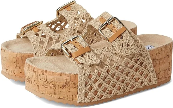 Steve Madden Kali Women's Sandals Natural : 9.5 M, Rubber/Suede