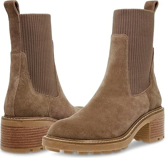 Steve Madden Kiley Women's Boots Taupe Suede : 7.5 M, Leather/Rubber