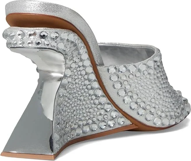 Steve Madden Krash-R High Women's Heels Silver : 7 M, Leather/Textile - Image 4