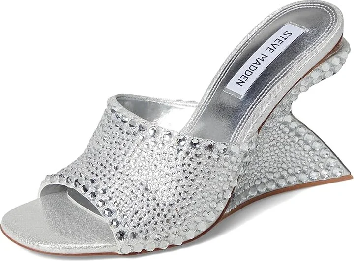 Steve Madden Krash-R High Women's Heels Silver : 7 M, Leather/Textile - Image 5