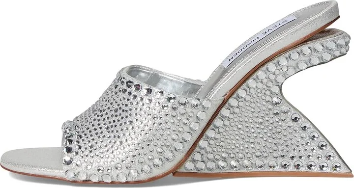 Steve Madden Krash-R High Women's Heels Silver : 7 M, Leather/Textile - Image 6