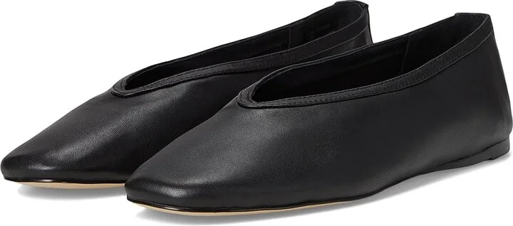 Steve Madden Leni Women's Flat Shoes Black Leather : 7 M, Rubber