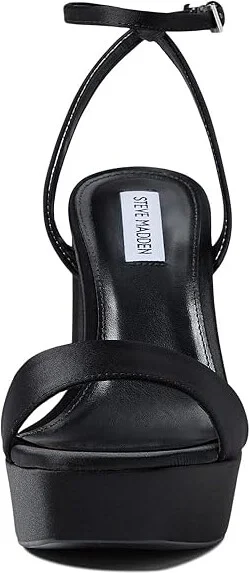 Steve Madden Lessa Sandal Women's Shoes Black Satin : 5.5 M - Image 2