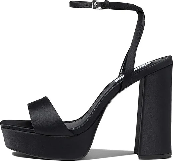 Steve Madden Lessa Sandal Women's Shoes Black Satin : 5.5 M - Image 5