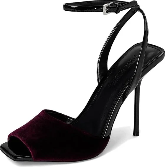 Steve Madden Lilac Women's Sandals Burgundy Velvet : 8.5 M, Leather/Rubber - Image 5