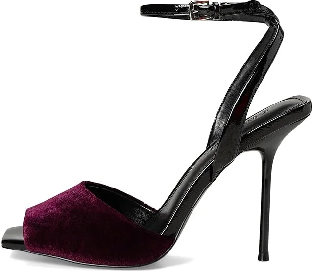 Steve Madden Lilac Women's Sandals Burgundy Velvet : 8.5 M, Leather/Rubber - Image 6