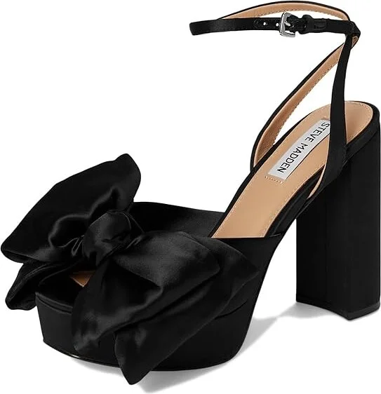 Steve Madden Lively Women's Sandals Black Satin : 5.5 M - Image 5