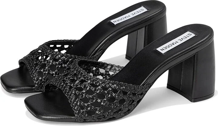 Steve Madden Mania Women's Sandals Black : 9.5 M, Leather/Rubber
