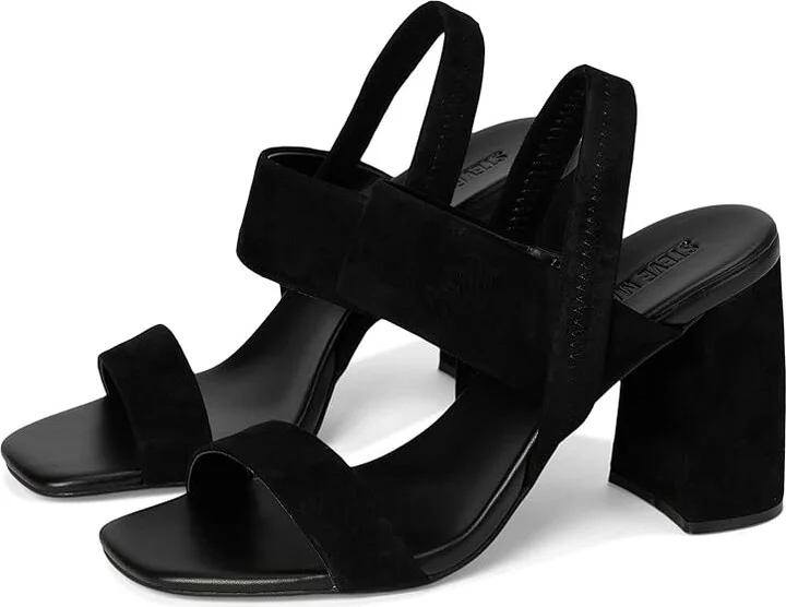 Steve Madden Marbell Women's Sandals Black Suede : 6 M, Rubber/Suede