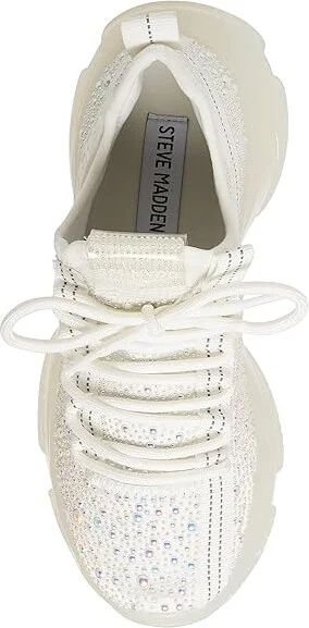 Steve Madden Maxima-P Sneaker Women's Shoes White : 6 M, Synthetic/Textile - Image 2