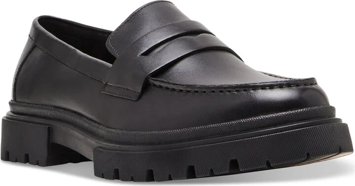 Steve Madden Men's Akkron Leather Lug-Sole Penny Loafers