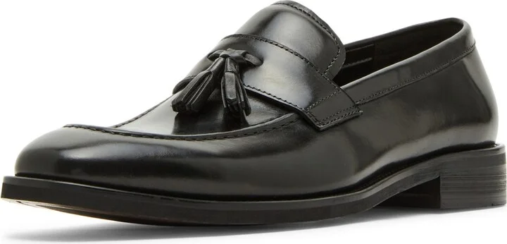 Steve Madden Men's Gray Tassel Leather Loafer - Image 5