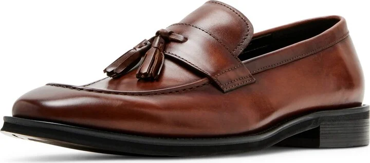 Steve Madden Men's Gray Tassel Leather Loafer - Image 10