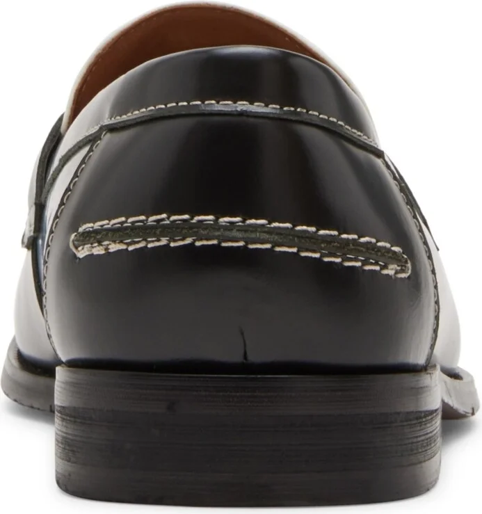 Steve Madden Men's Natan Penny Moc Toe Loafer - Black/White - Image 4