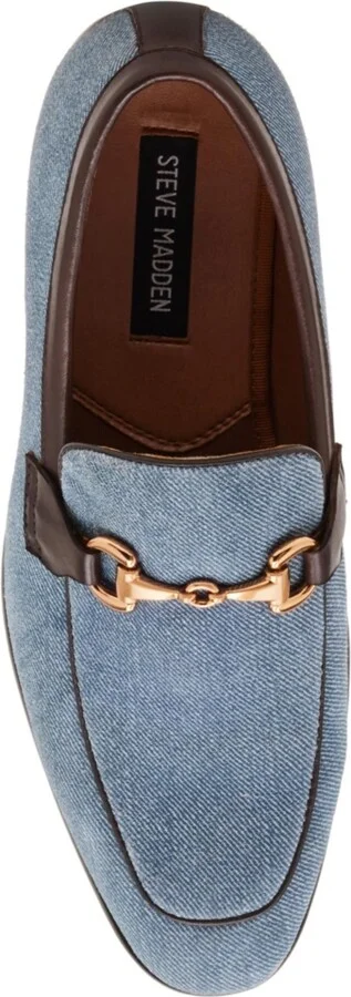Steve Madden Men's Octavian Penny Loafer - Navy, Tan - Image 2