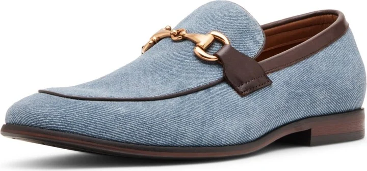 Steve Madden Men's Octavian Penny Loafer - Navy, Tan - Image 3