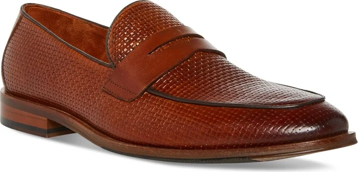 Steve Madden Men's Tarin Woven Vamp Penny Loafer
