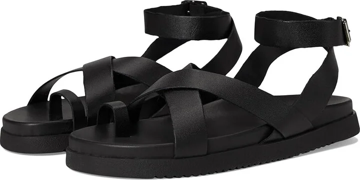 Steve Madden Mira Women's Sandals Black Leather : 9.5 M, Suede