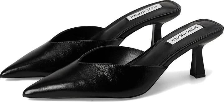 Steve Madden Mod High Women's Heels Black Leather : 8.5 M