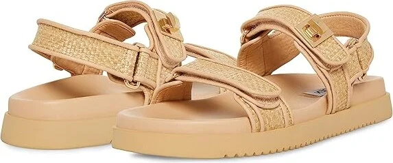 Steve Madden Mona Sandal Women's Shoes Raffia : 5.5 M, Leather