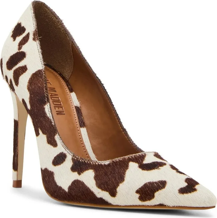 Brown/White Cow Print Calf Hair Leather