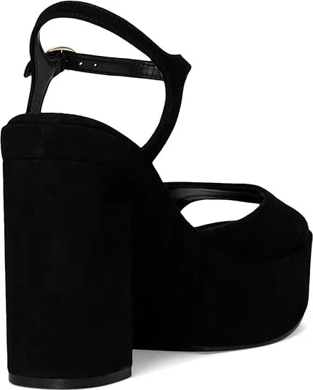Steve Madden Odina Women's Wedge Shoes Black Suede : 8 M, Leather/Suede - Image 4