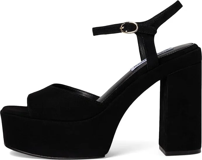 Steve Madden Odina Women's Wedge Shoes Black Suede : 8 M, Leather/Suede - Image 6