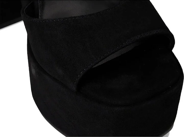 Steve Madden Odina Women's Wedge Shoes Black Suede : 8 M, Leather/Suede - Image 7