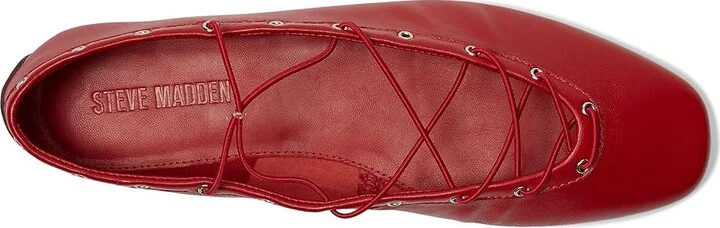 Steve Madden Pointe Women's Flat Shoes Red Leather : 6 M - Image 2