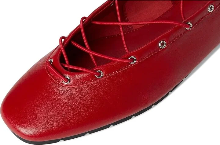 Steve Madden Pointe Women's Flat Shoes Red Leather : 6 M - Image 7