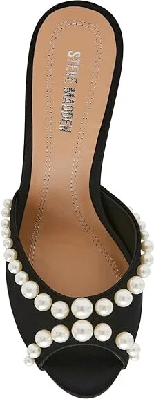 Steve Madden Priya Women's Sandals Black Satin : 7.5 M - Image 2