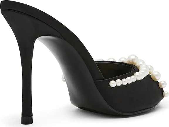 Steve Madden Priya Women's Sandals Black Satin : 7.5 M - Image 4