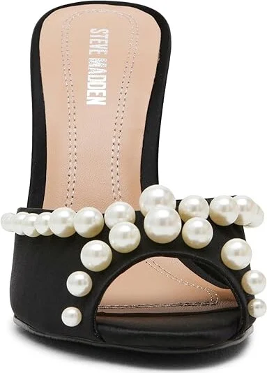 Steve Madden Priya Women's Sandals Black Satin : 7.5 M - Image 5