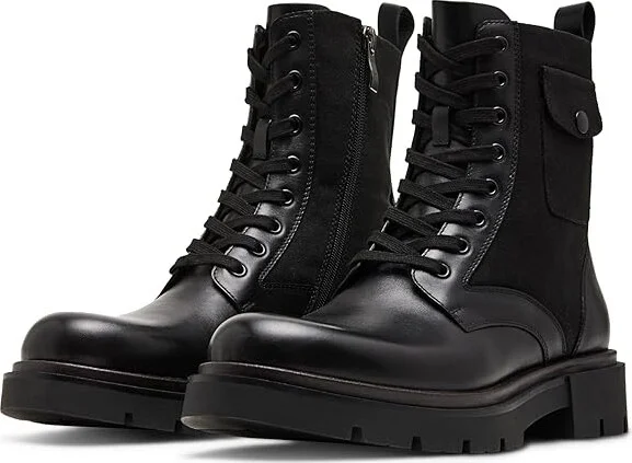 Steve Madden Reacher Men's Boots Black : 7.5 D - Medium, Leather/Rubber