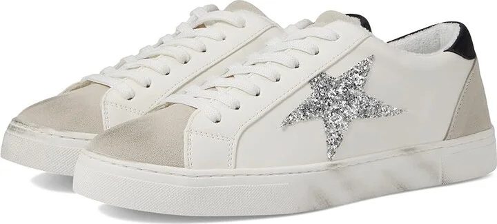 Steve Madden Rezume Sneaker Women's Shoes Silver Glitter : 8.5 M, Leather