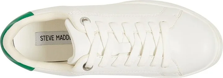 Steve Madden Rockaway Sneaker Women's Shoes White/Green : 7.5 M, Synthetic - Image 2