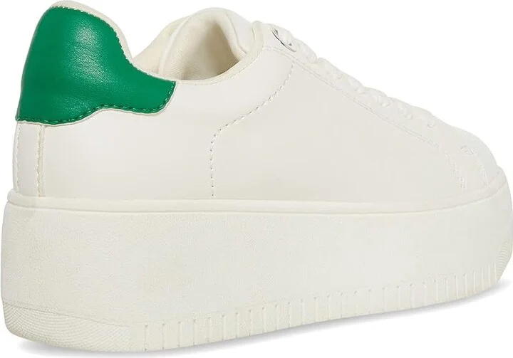 Steve Madden Rockaway Sneaker Women's Shoes White/Green : 7.5 M, Synthetic - Image 4